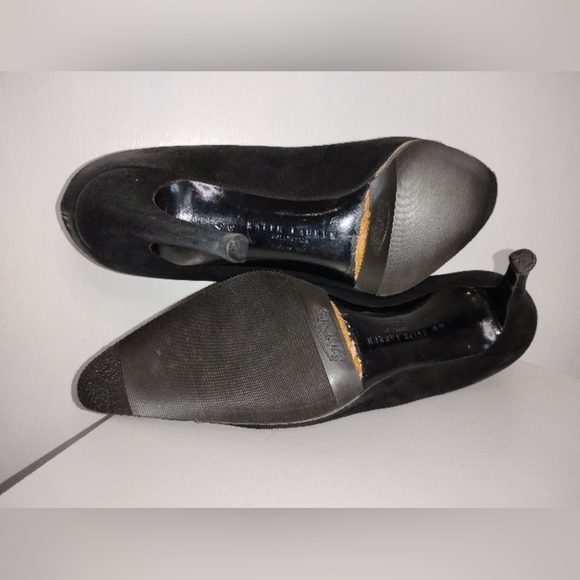 RALPH LAUREN PURPLE LABEL BLACK SUEDE HEELS - Picture 5 of 8
